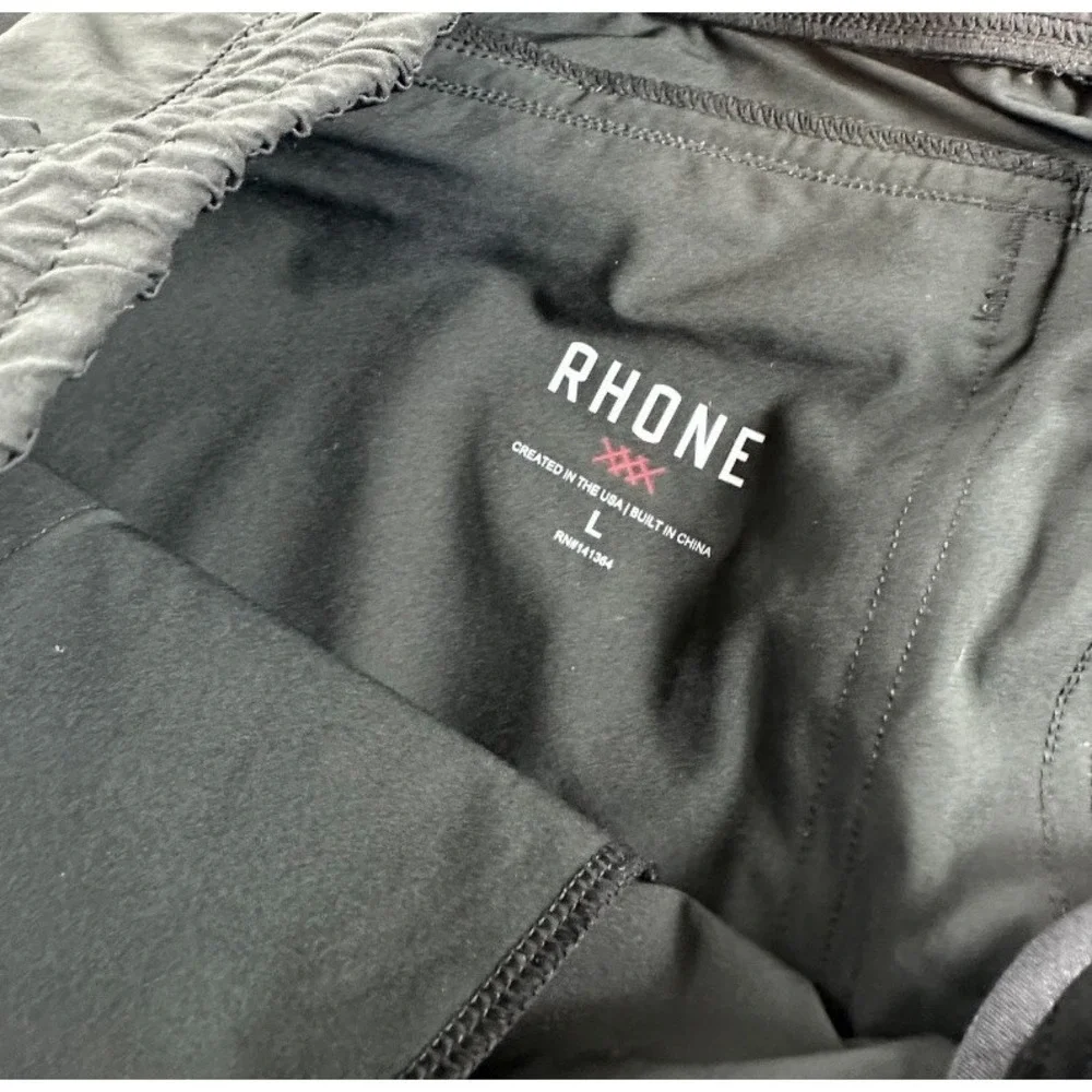 Rhone Black Mens Lightweight Drawstring Performance Pant Track Joggers L